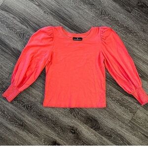 Tuckernuck Pomander Place Top Long Sleeve Puff Sleeve Coral Size Small